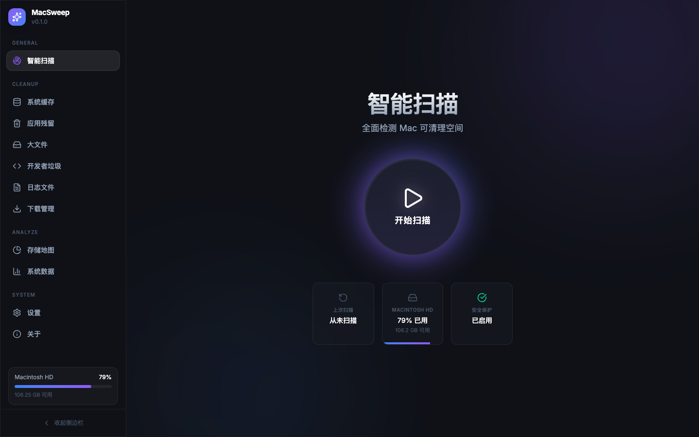 MacSweep App Interface
